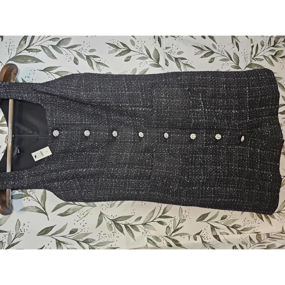 NWT Talbots Dress Black Womens Size 8 Sparkle Tweed